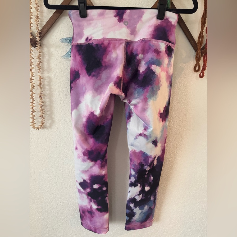 Lululemon Purple Watercolor Capri Leggings - Picture 4 of 8